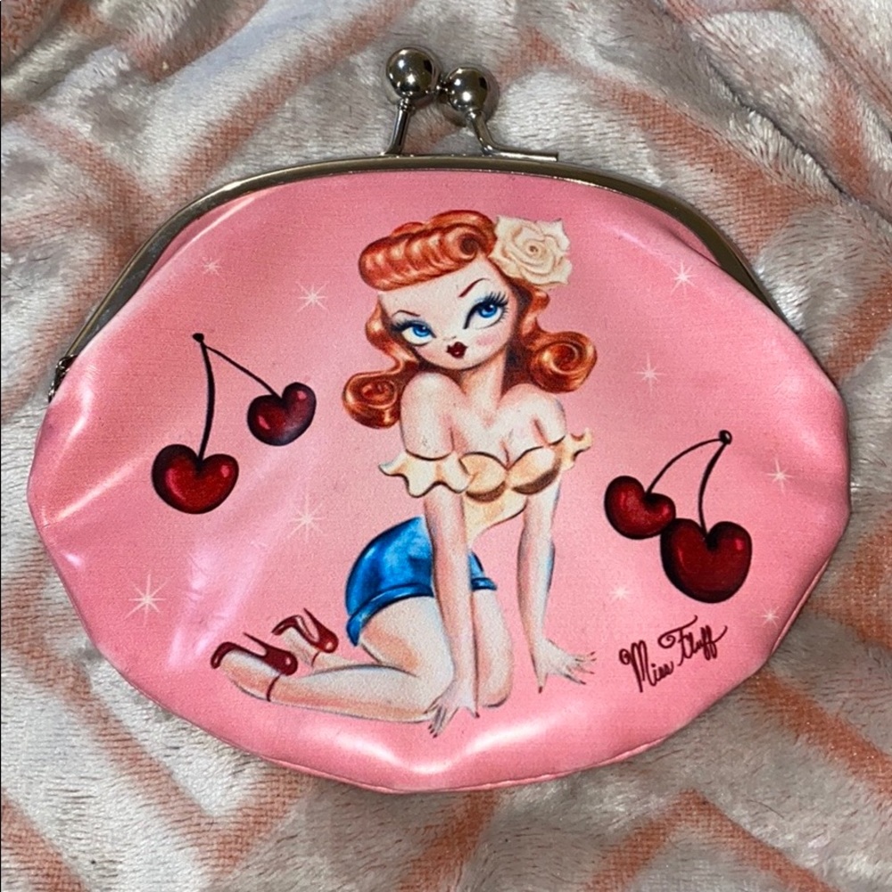 Miss Fluff Cherry Doll Pinup makeup coin purse
